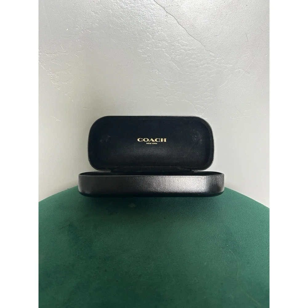 COACH NEW YORK LARGE  HARD BLACK CLAM SHELL EYE GLASS SUNGLASSES CASE